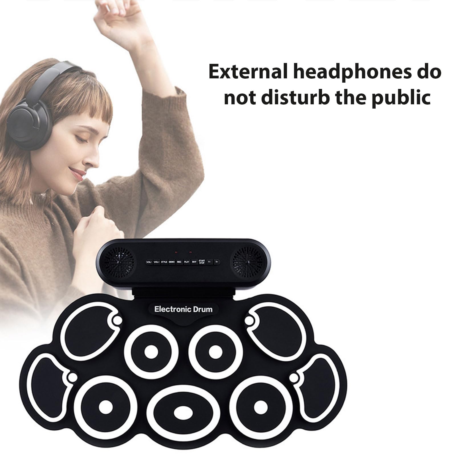 Set di batteria elettronica in silicone per la pratica della batteria elettronica per casa e studio si collega agli altoparlanti Set