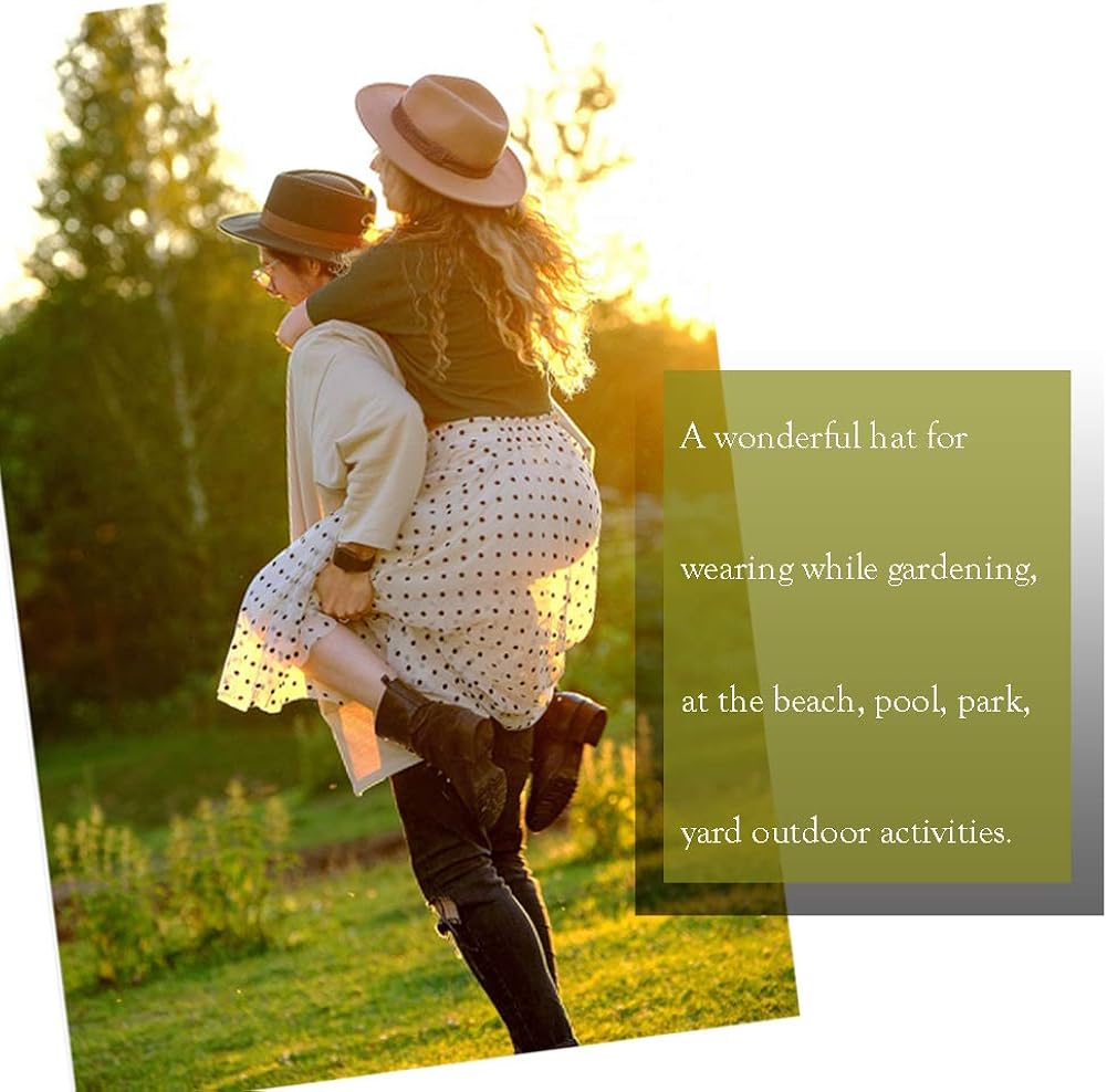 HUDANHUWEI Womens Fedora Hats with Belt Buckle Wide Brim Panama Fedora Cap Z-Classic White at  Women’s Clothing store