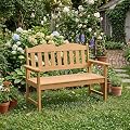 Outdoor Garden Bench,2-Person Poly Lumber Patio Bench, Slatted Patio Loveseat,All-Weather Outdoor Bench that Never Rot and Fade, Suit for Garden, Porch and Park