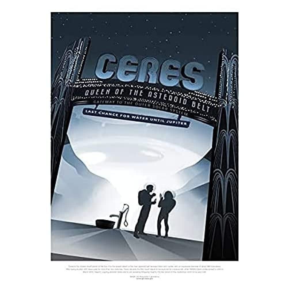 Ceres Queen Asteroid Belt NASA Space Tours Travel Art Print Canvas Premium Wall Decor Poster Mural