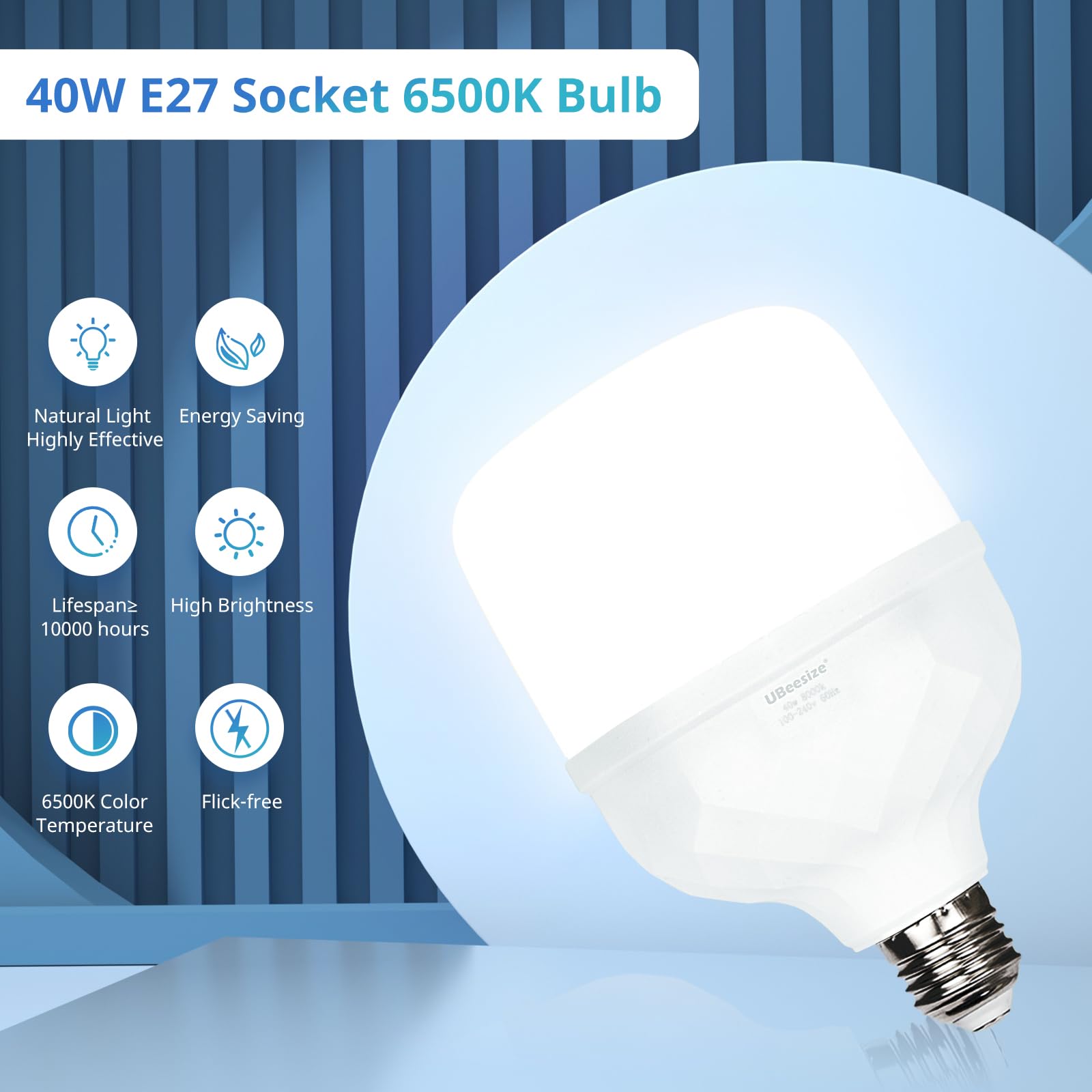 UBeesize - Kit de iluminación para fotografía de Softbox, Kit de iluminación Continua de 16 x 16 Pulgadas con Enchufe E27 de 40 W 6500 K, iluminación Profesional de Estudio fotográfico para grabación