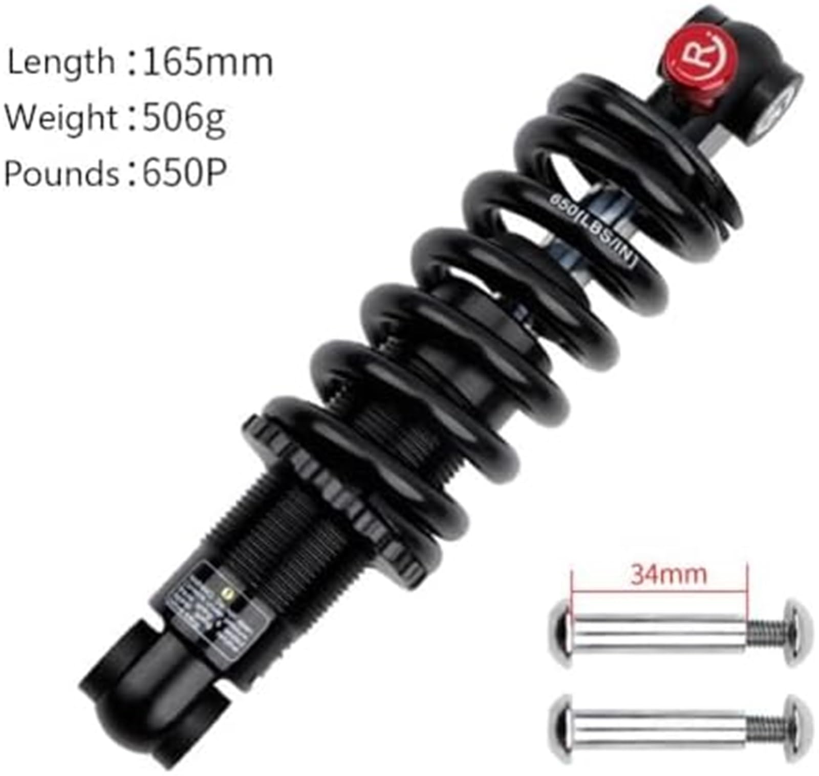 Amortyzator tylny 150-190 mm, do rowerów górskich i zjazdowych. Korpus ze stopu aluminium 30/38/50 mm stalową sprężyną śrubową sprężyna przedniego zawieszenia