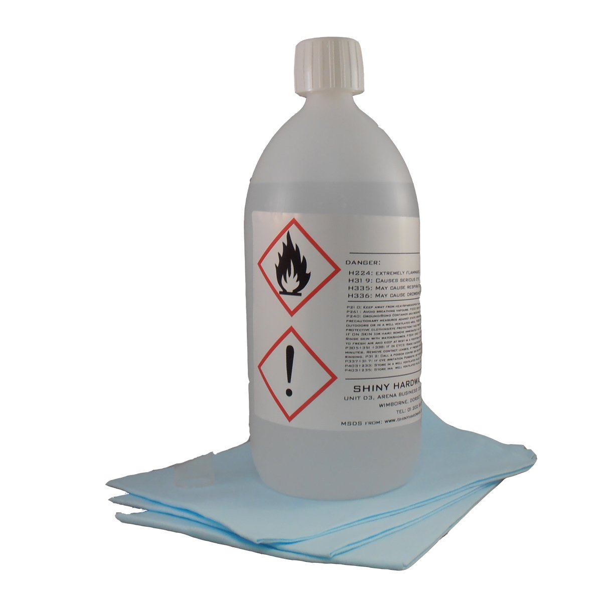 SHL 1 Litre (1000ml) Isopropanol 99.9% (IPA), CHILD PROOF CAP and CLOTH
