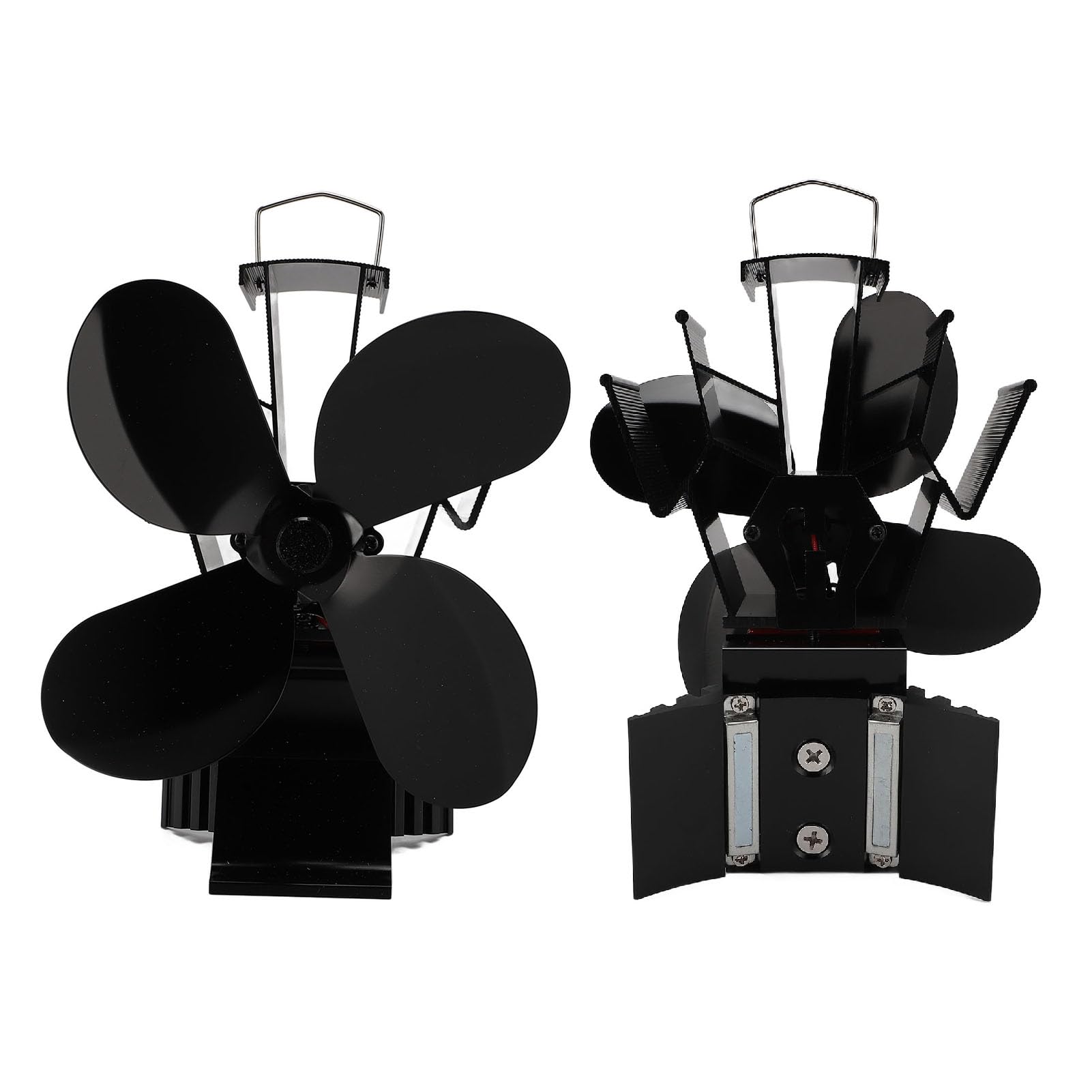 Acouto Ventola Termica per Camino, Ventilatore Circolatore D'Aria a 4 | Alluminio Anodizzato, Antiruggine, Diametro Foglia 6.8 Pollici, Avvio Automatico a 60-80°C, Rumore Sotto i 25 dB.