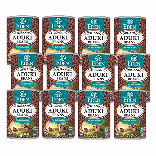 Eden Organic Aduki Beans, (Azuki, Adzuki), Non-GMO, No Salt Added, Red Beans, Macrobiotic, 15 oz. Can (12-Pack Case)