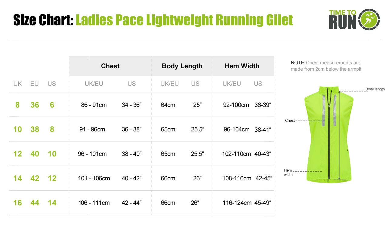 Time To Run Correr Chaleco para Mujer Sin Mangas Ligera Respirable y Resistente al Viento - Ideal Para Jogging Hacer Ejercicio y Ciclismo