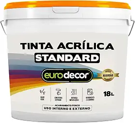Tinta Acrílica Standard Euro Decor 18L Sem Cheiro Anti Mofo Interior e Exterior (Papel Picado)
