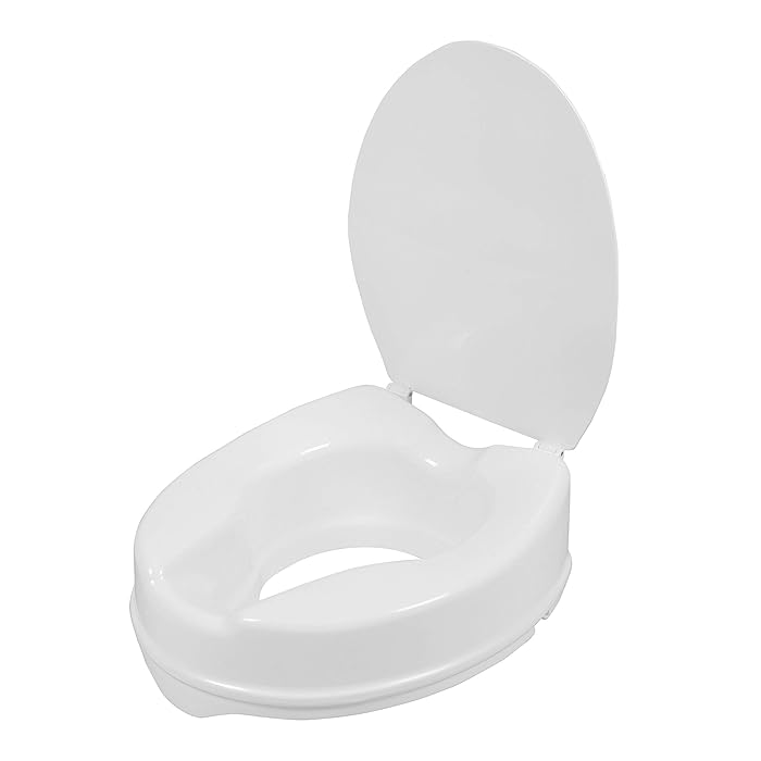 Buy entros 4" Toilet Commode Seat Raiser Elevator Extension with lid
