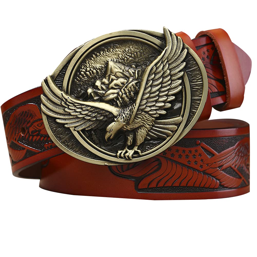 BDAYEK Men's Belt Men'S Reversible Leather Belt Casual With Scratch Pin Buckle 125Cm 49Inch