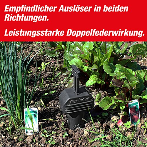 SWISSINNO zamka za voluharice PRO SuperCat uklj. set pribora - učinkovita zamka protiv poljskih miševa i voluharica, patentirani mehanizam za okidanje, sigurno + za višekratnu upotrebu - 1 zamka + 1 set pribora