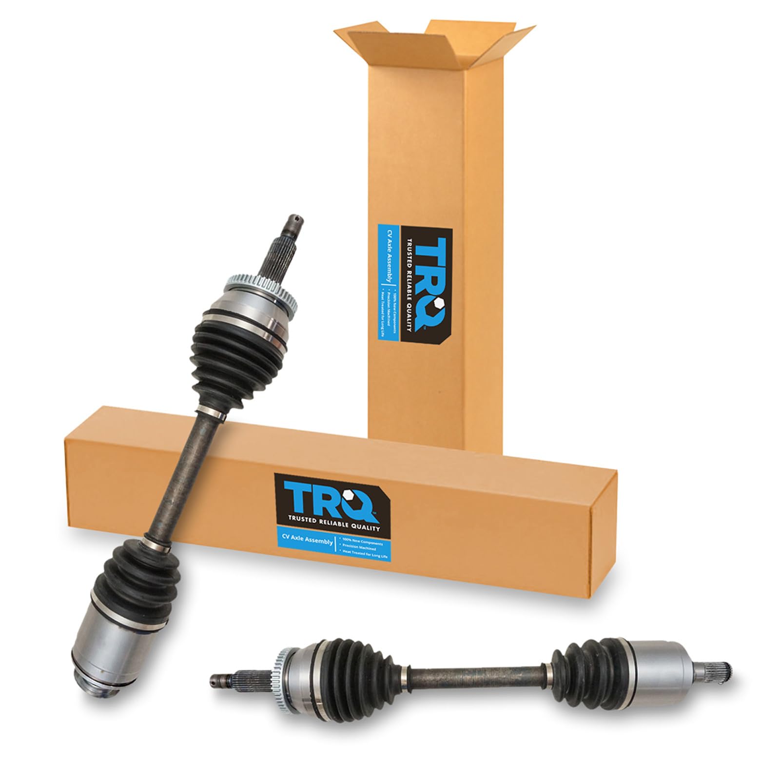 TRQ Front Driver and Passenger CV Axle Assembly Set Neoprene Boots Moly