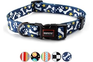 Top Paw Adjustable Soft Dog Collar - Flower Pink Multicolor Cute Patterns