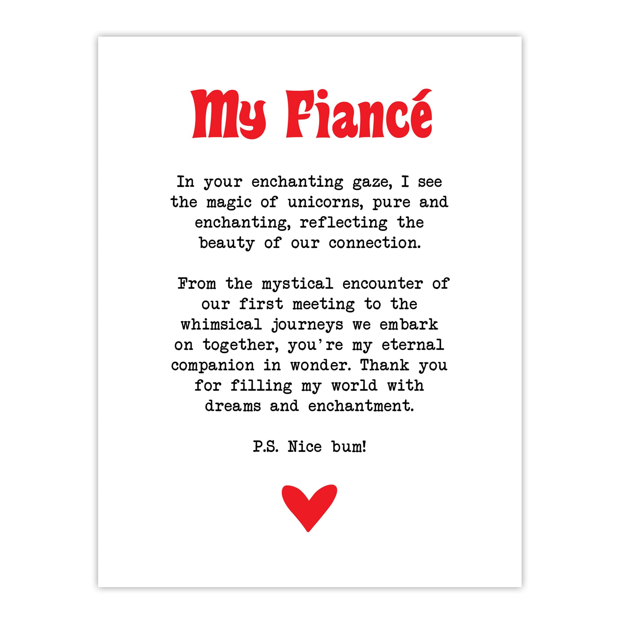 Artery8 Love Poem Unicorn Magic Fiancé Romantic Poetry Bedroom Large Wall Art Poster Print Thick Paper 18X24 Inch