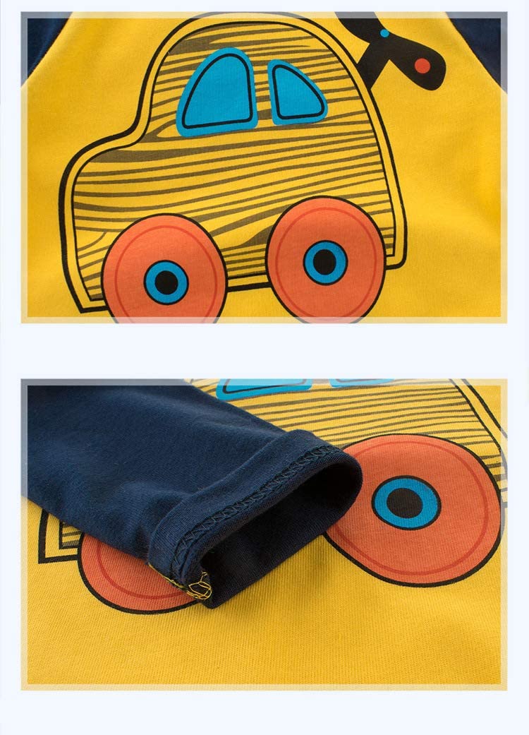 Maglietta a maniche lunghe per bambini, 100% cotone, per bambini, confezione da 3
