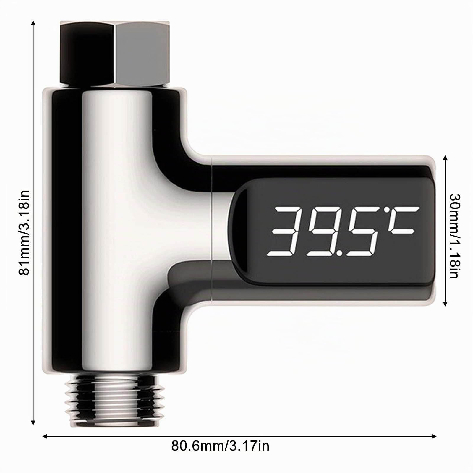 Molbory Termometro da bagno digitale a LED, 5 – 85 ℃, in tempo reale, flusso d'acqua con schermo girevole a 360°, termometro per acqua per bambini, termometro per doccia