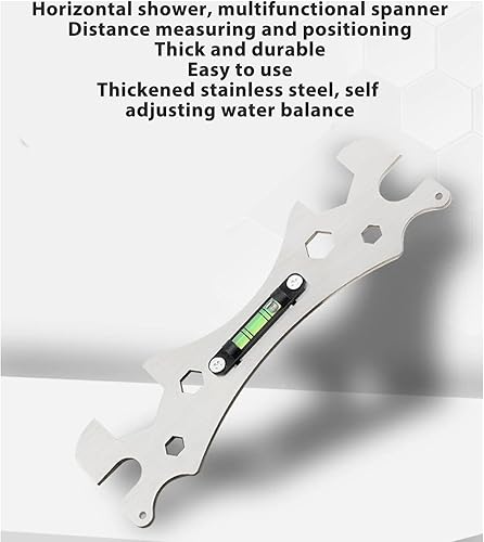 Miniatura 6 de Jiawu Llave de grifo, llave multifuncional para conexiones de manguera de grifos, llave de tuerca con nivel de burbuja, llave de tubo de tubería,