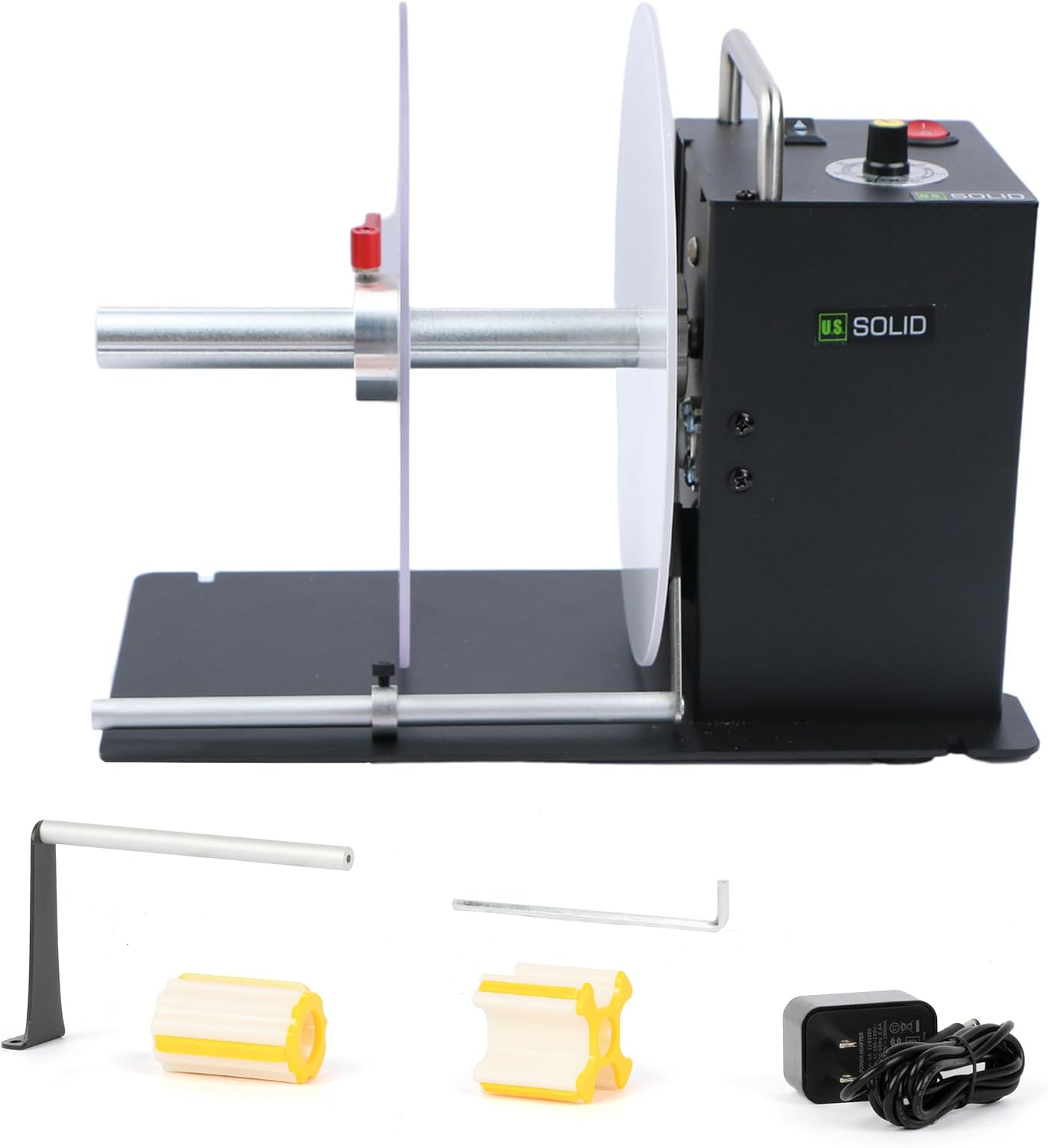 U.S. Solid Automatic Label Rewinder Machine, 1"/1.5"/3" Core Holder, Max Label Width 5.91", Bidirectional Rewinding