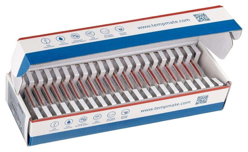 *Expédition le jour même* (Lot de 20) enregistreur de températureet d'humidité à usage unique (Plage : -22 °F à 158 °F) pour l'industrie alimentaire et les entrepôts | Tempmate S1