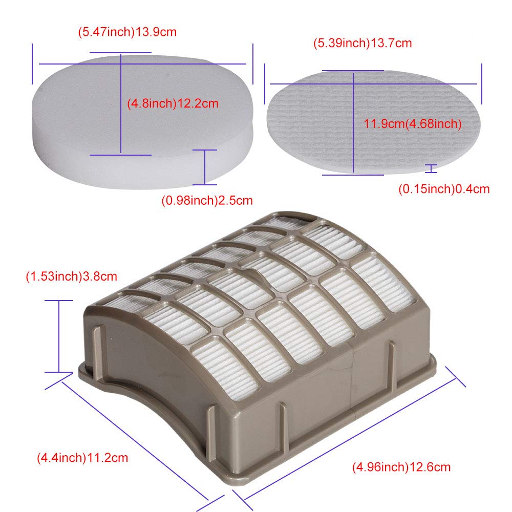 HIFROM HEPA Filter & Foam Felt Filter Replacement for Shark Navigator Rotator Professional NV70 NV71 NV80 NV90 NV95 NVC80C UV420 Vacuums Replaces Part# XFF80 & XHF80 (2 Pack)