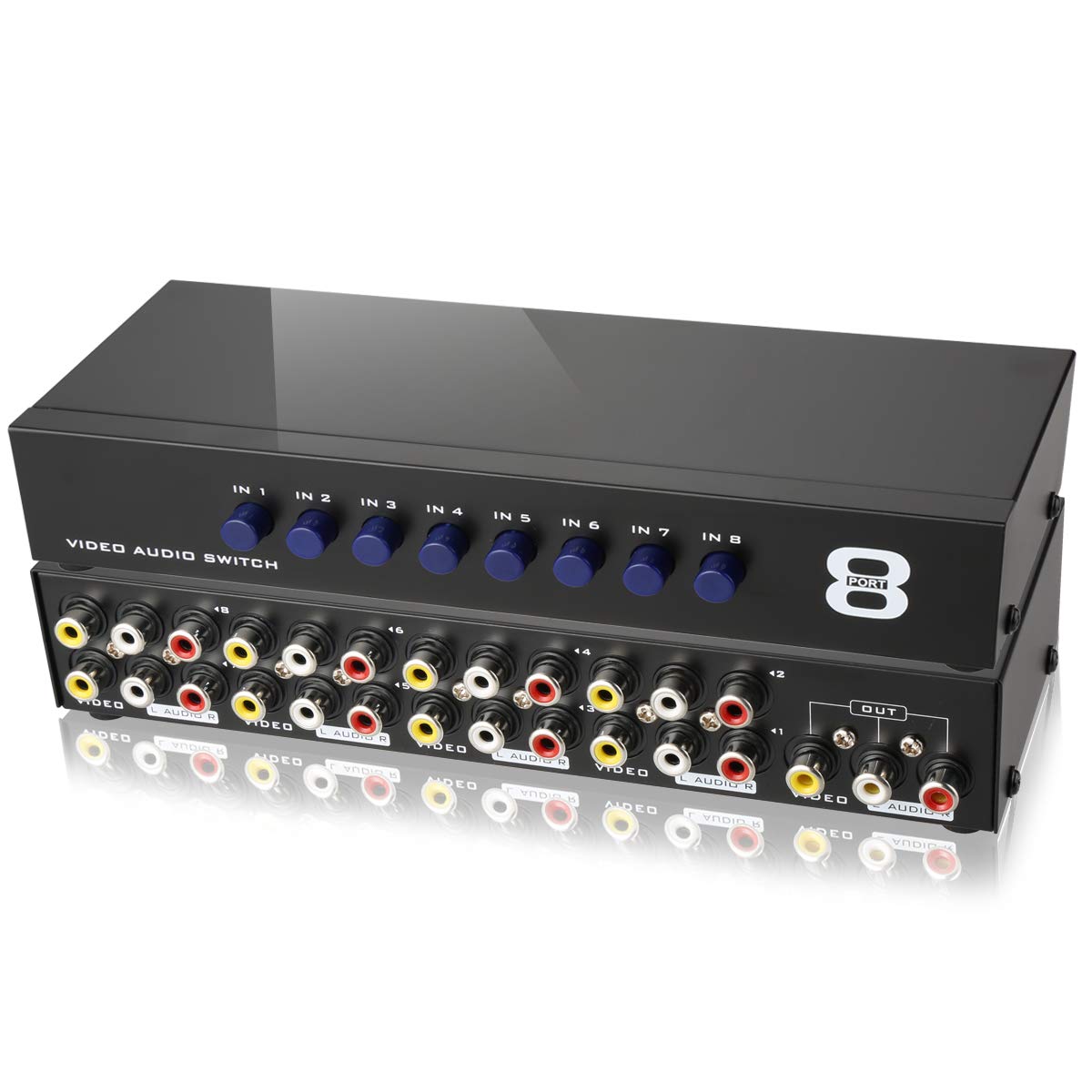 Buy 8Way AV Switch RCA Switcher 8 in 1 Out Composite Video L/R Audio