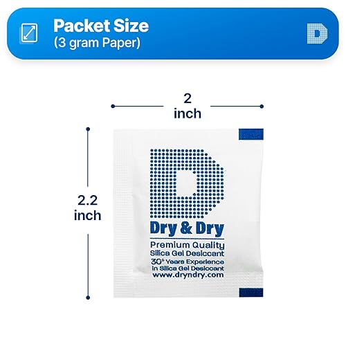 Miniatura 6 de Dry & Dry Paquetes de gel de sílice de 0.11 oz 30 paquetes Deshumidificadores desecantes de gel de sílice, paquetes de gel de sílice, absorbentes de