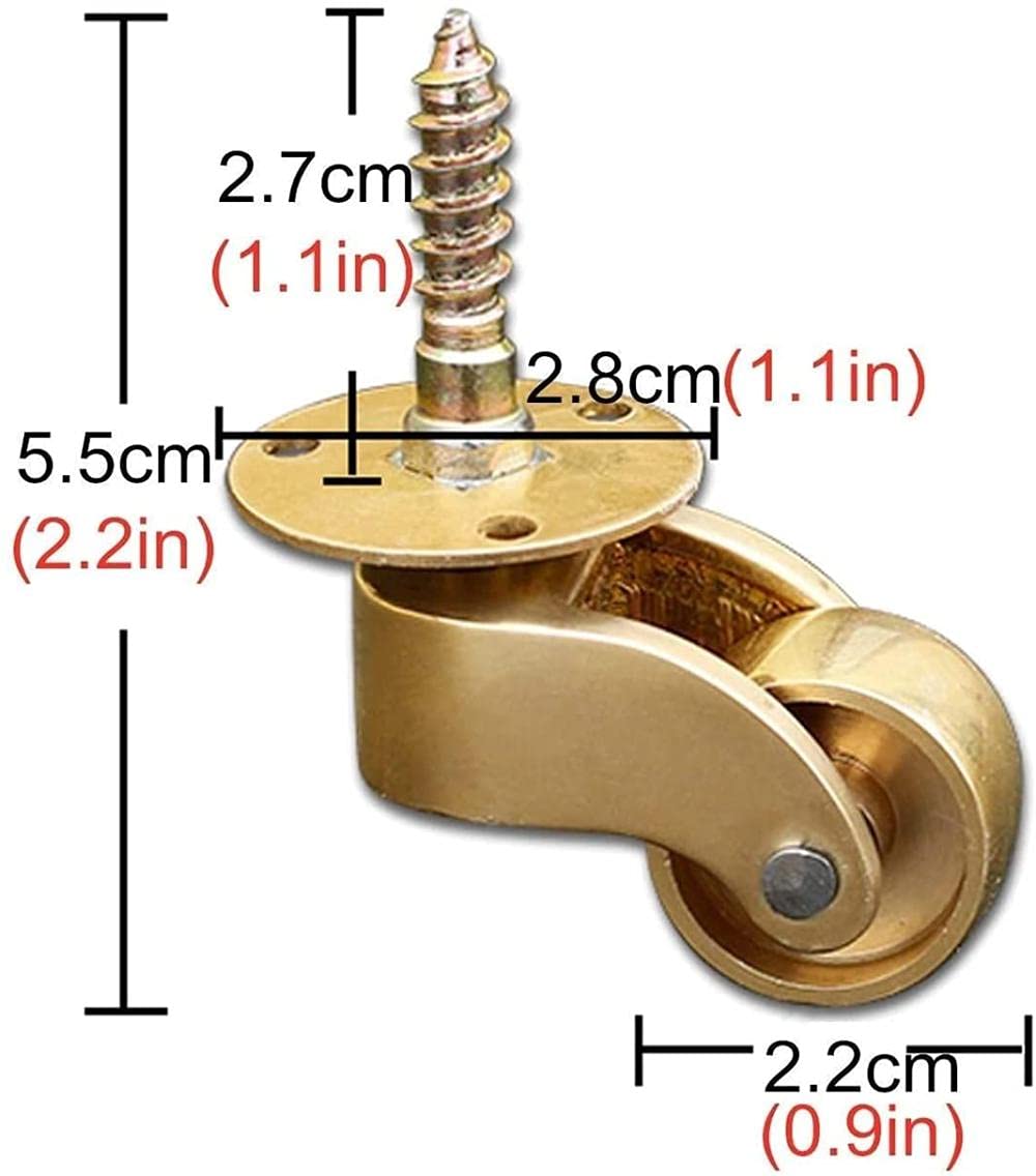 Rotelle in metallo Ruote universali in ottone Ruote in ottone Ruote per mobili Volanti in rame puro