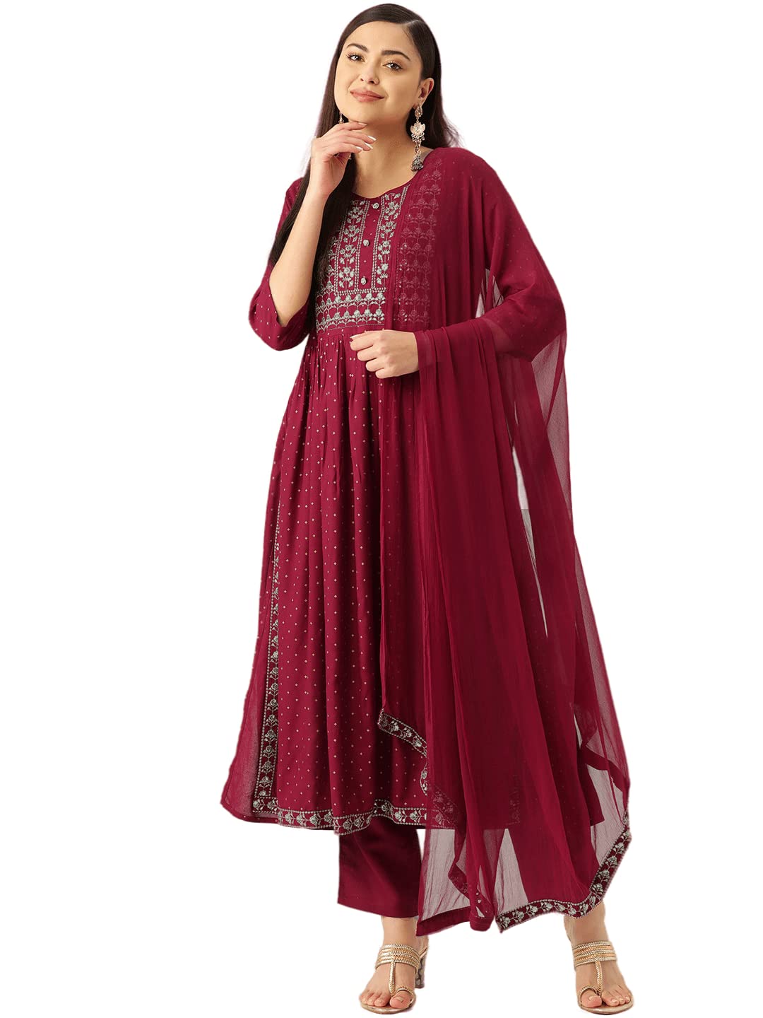 maaesa Women Embroidered Anarkali Suit Set-picture-18