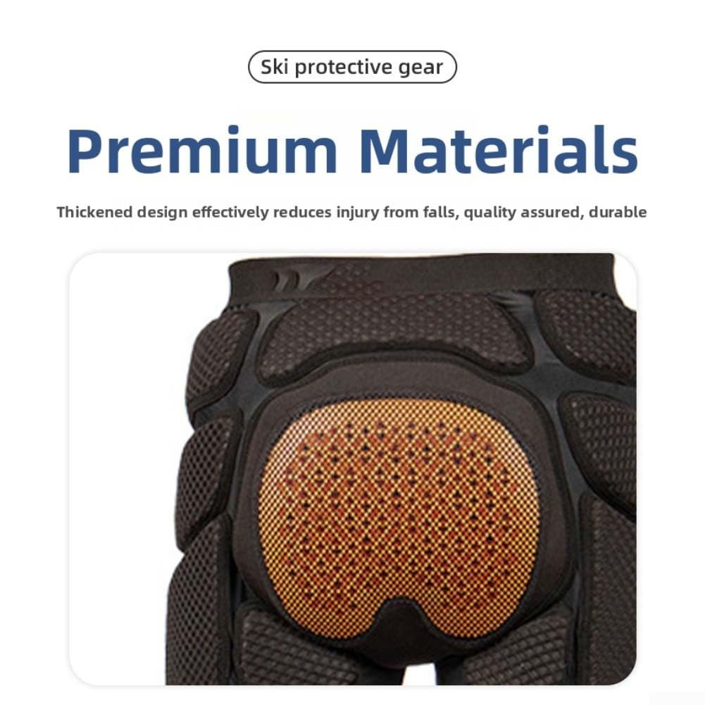 Pantaloncini protettivi da sci unisex per impatto Gear traspirante in rete, per snowboard e pattinaggio su ghiaccio, nero (S)