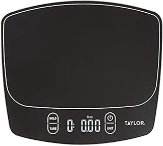 Taylor Waterproof Digital Kitchen Scale, 11 pounds, Black
