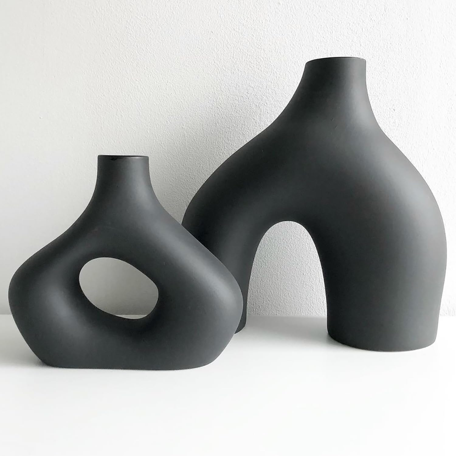 Amazon.com: Mivbehao White Vases Home Decor Set of 2, Modern Heart ...