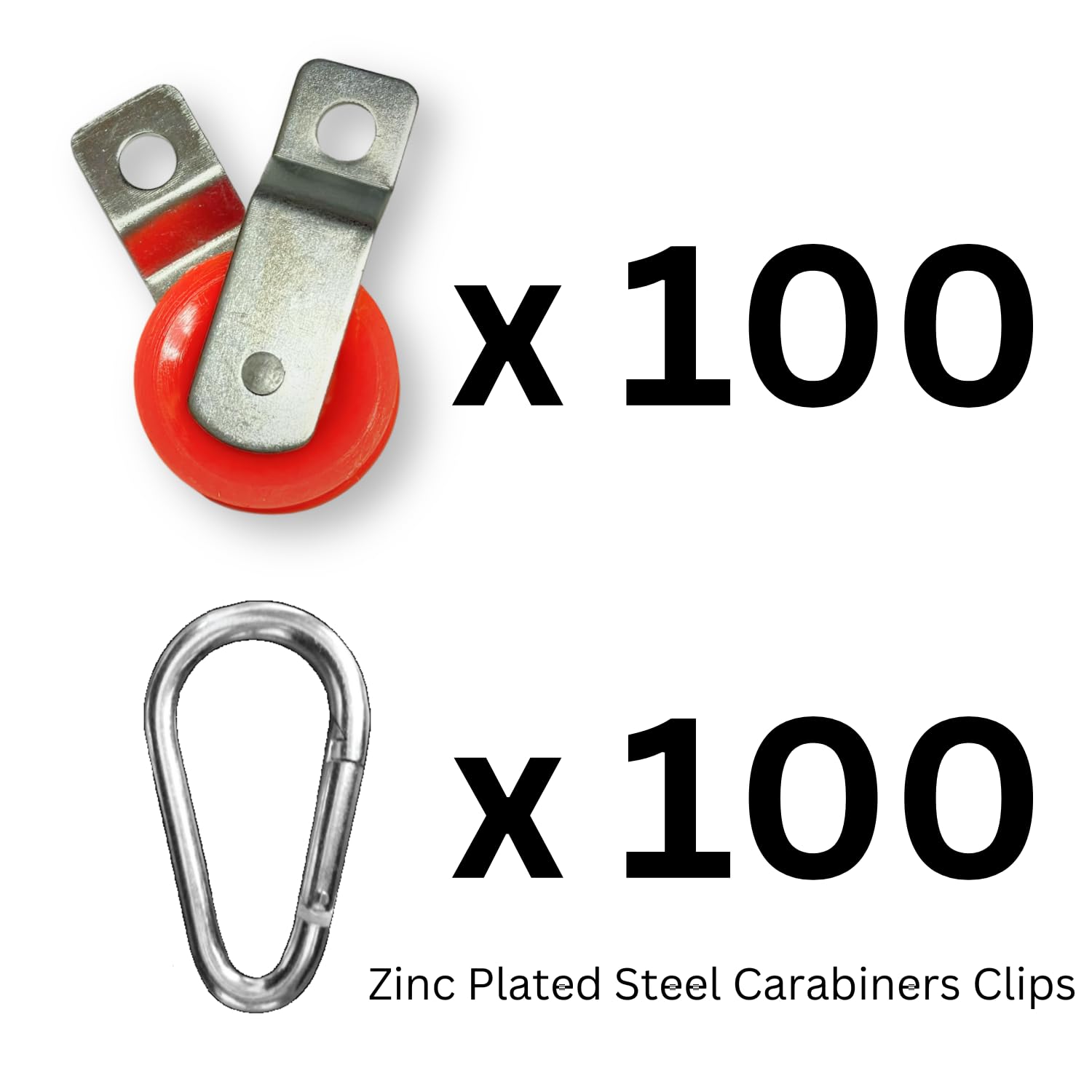 Just For Nets Fiberglass Roller Slider Pulley for Batting Cage & Divider Net – 1-3/4