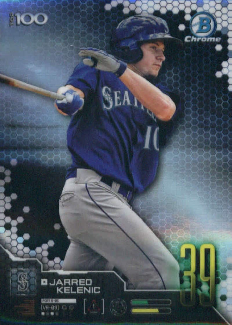 2019 Bowman Chrome Scouts Top 100#BTP-39 Jarred Kelenic Seattle Mariners Baseball Card