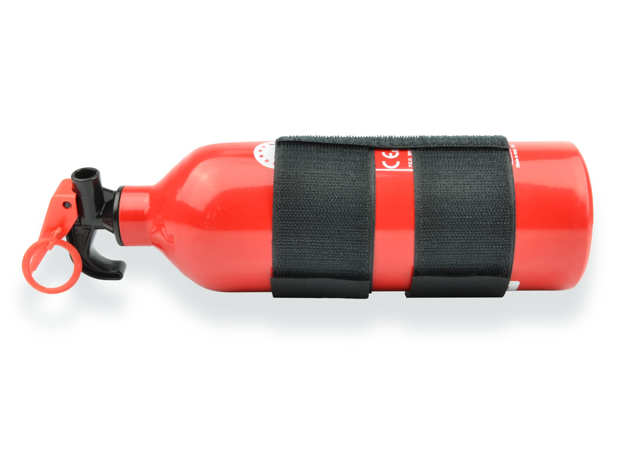 Uchwyt na Gaśnicę Samochodową Organizer Ochrona Przeciwpożarowa Bezpieczny Transport Gaśnicy Prosty Montaż Uniwersalny Dł. 38-42 cm Wys. 12 cm Zapięcie na Rzep