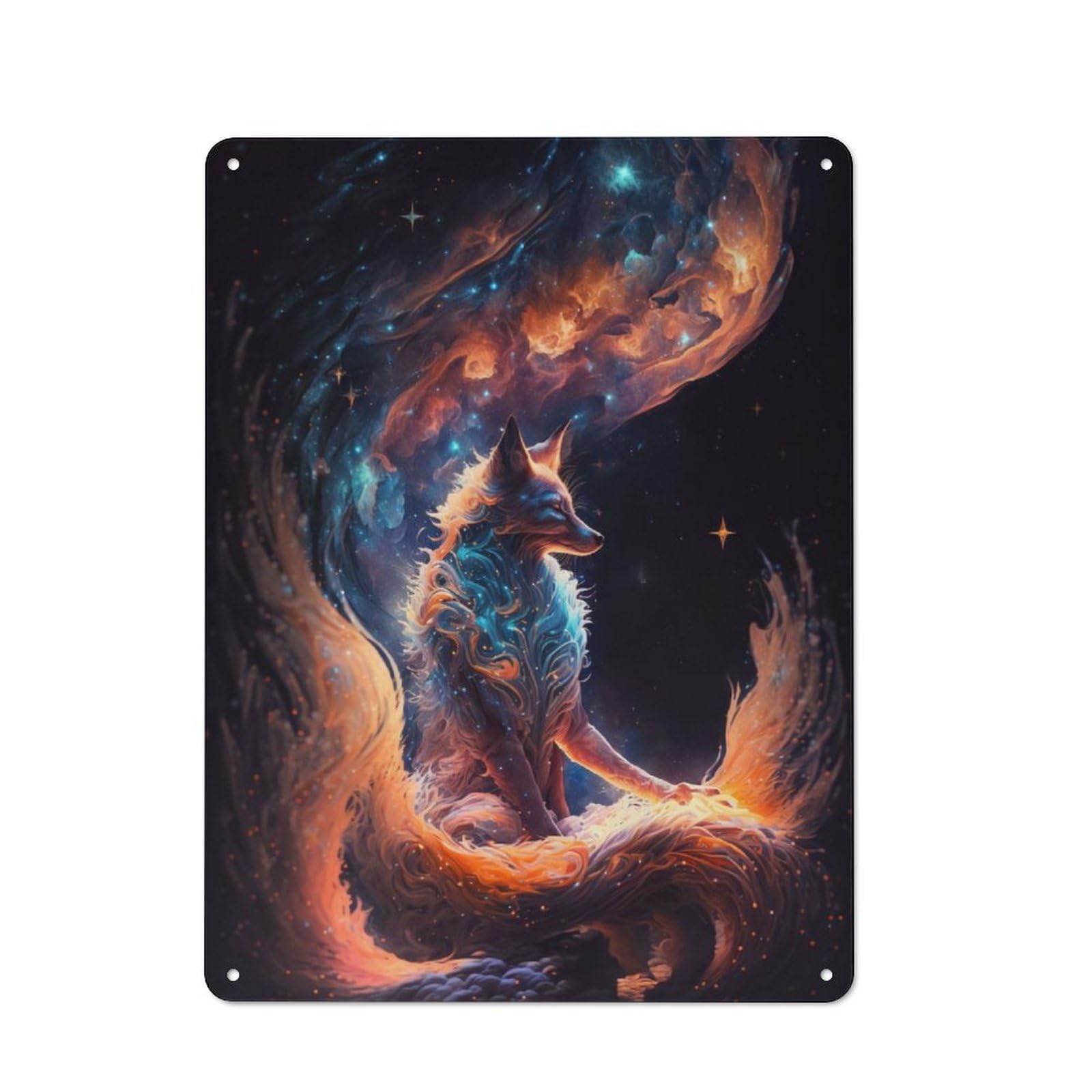 Junmoney Kurama, A Nine Tailed Fox Retro-Style Metal Plaque 40X30cm For Kitchen Or Home Bar, Gift For Home Bar Enthusiasts During The Christmas Season