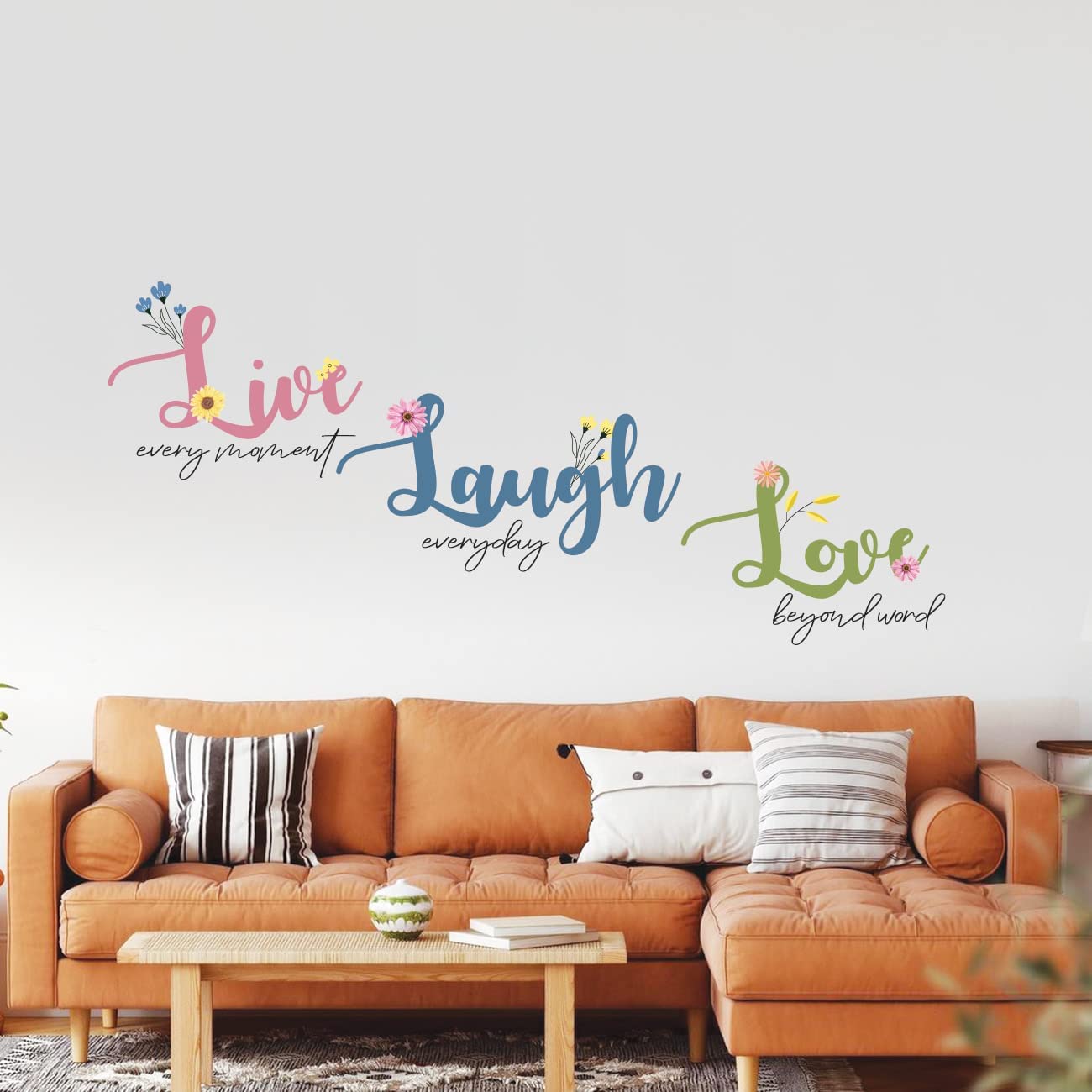 AKARSHNAM - Wall Sticker for Living Room/Quotes Wall Decals for Home & Office - Vinyl Stickers for Wall Decor - Easy to Apply (Size : 88cm x 150cm Live Laugh Love) (B0B7BXGNBR) Amazon Price History, Amazon Price Tracker