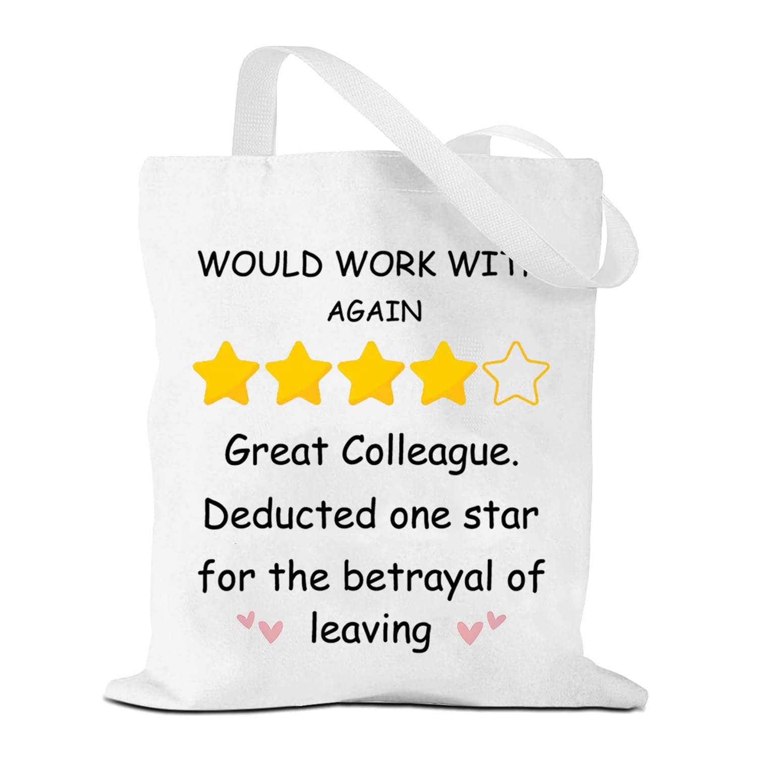 NANYUAYA Colleague Canvas Tote Bag Leaving Gifts for Colleagues Women Farewell Gifts for Coworkers Sorry Your Leaving Presents Funny Retirement Gift Goodbye Work Bestie Souvenirs — image 1