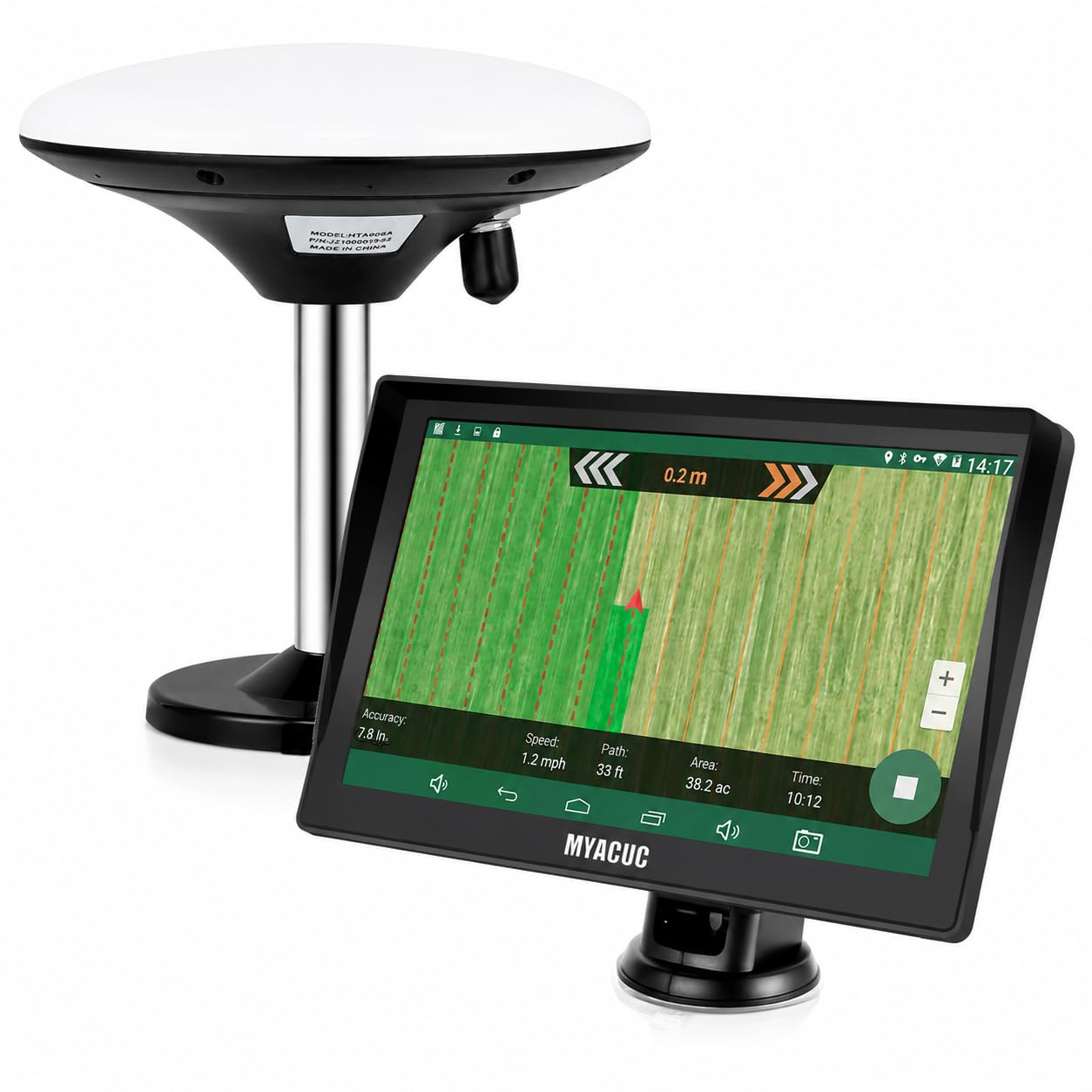 Navigateur GPS pour Tracteur pour l’Agriculture de Précision, Navigateur Agricole GNSS avec Écran Tactile de 9", Adapté à la Pulvérisation, au Labour et au Semis, Positionnement Automatique