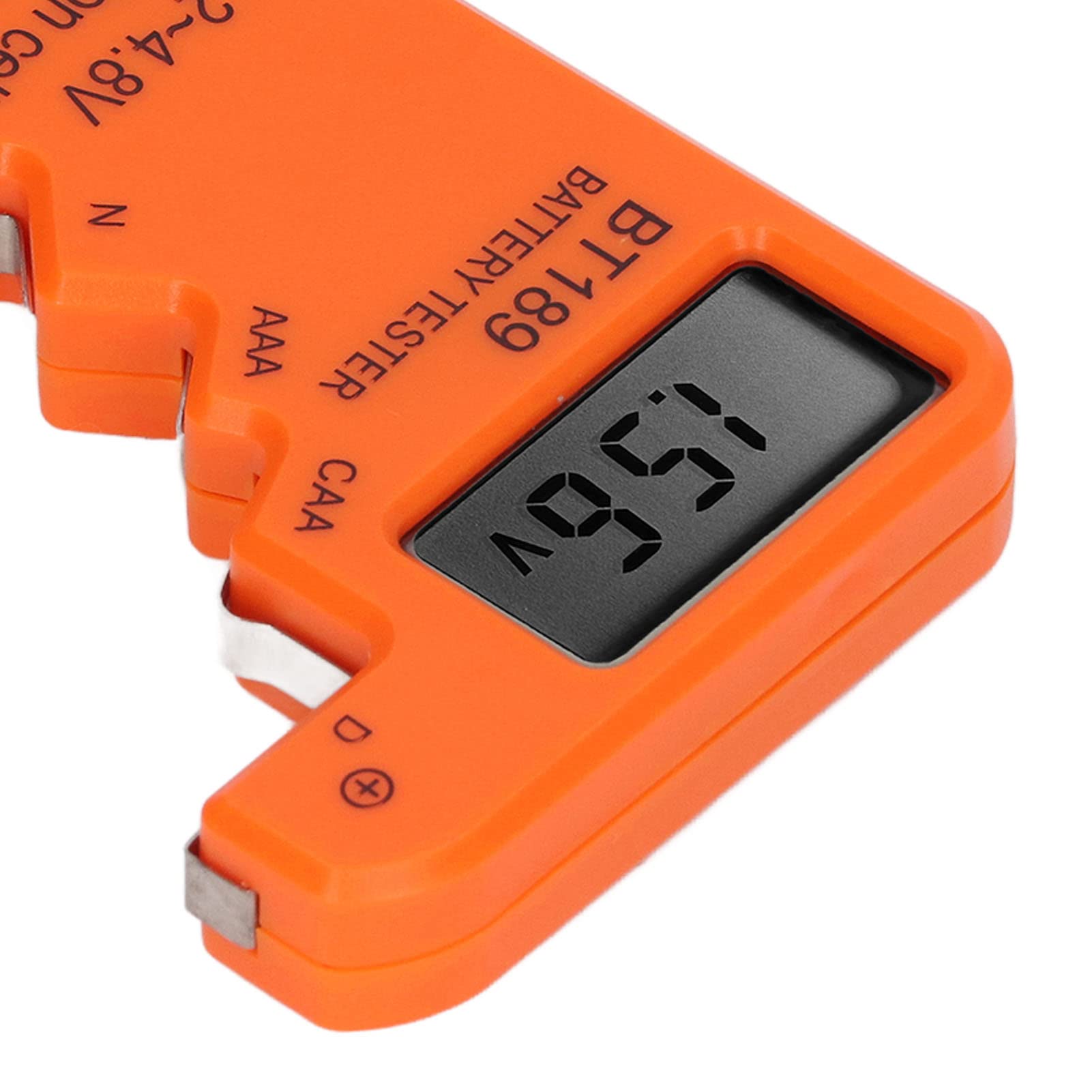 Tester Baterii, Wyświetlacz LCD Uniwersalny Kontroler Baterii do Baterii AA AAA 6F22 9V 1,5V, Tester Baterii do Baterii Domowych - Smal Electrical Equipment (Pomarańczowy)