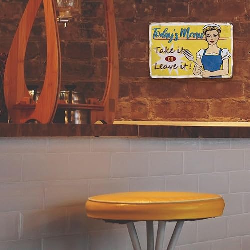 Miniatura 6 de SUPERDANT Letreros de hoy, con texto en inglés Take It or Leave It de metal con texto en inglés Take It or Leave It, letrero retro para cocina,