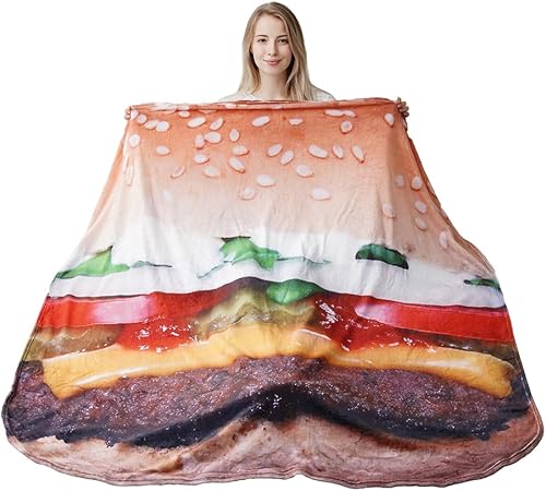 BATTILO HOME - Manta de forro polar suave y acogedora, diseño de comida realista, tortilla perfectamente redonda