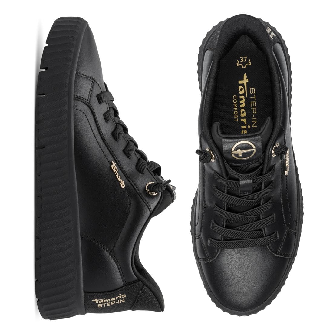 Tamaris Comfort Damen Step IN Leder Sneaker flach zum Schlupfen Wide Fit