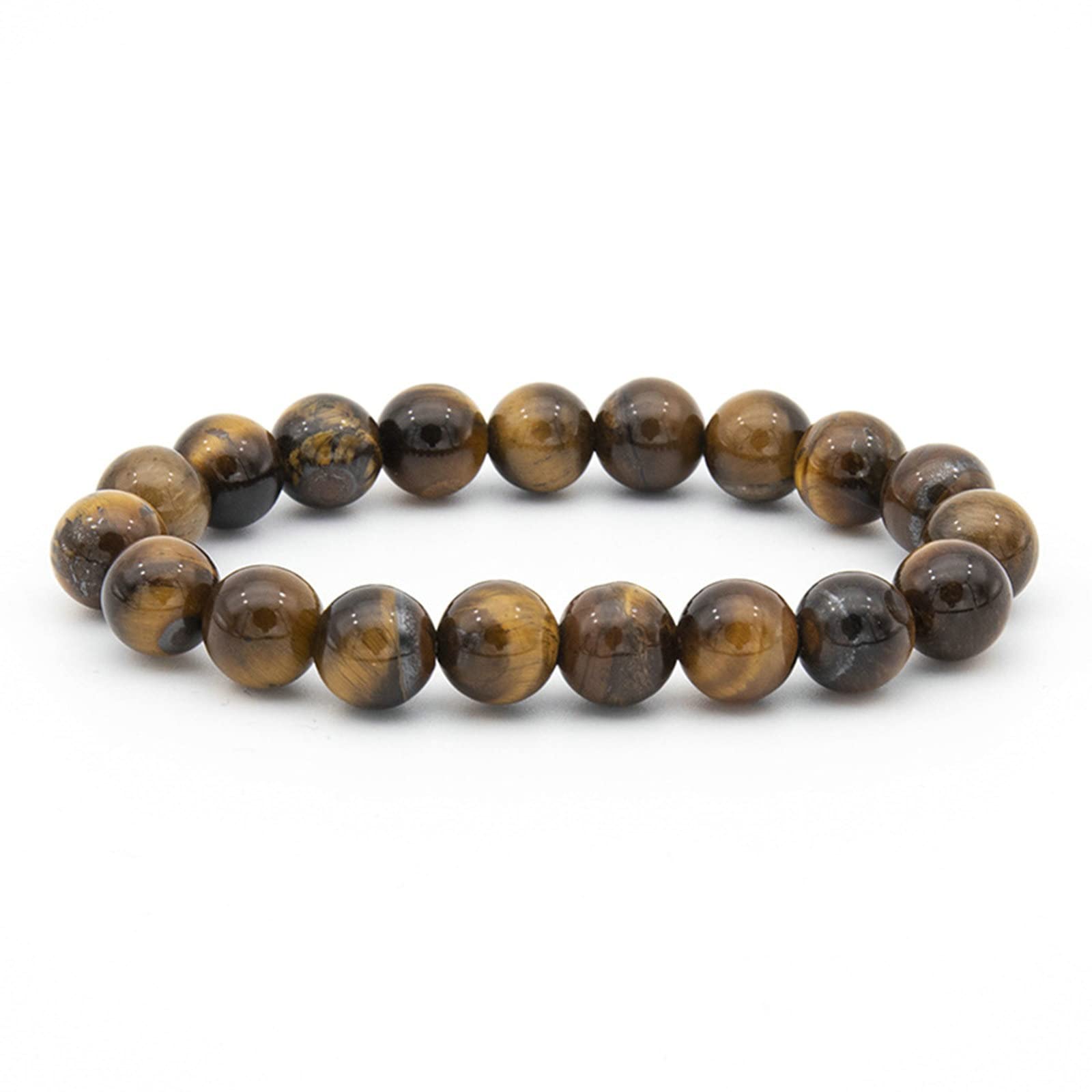 OwKay Perlenarmbänder für Damen, 10 mm Stein-Armband, Stretch-Perlenarmbänder