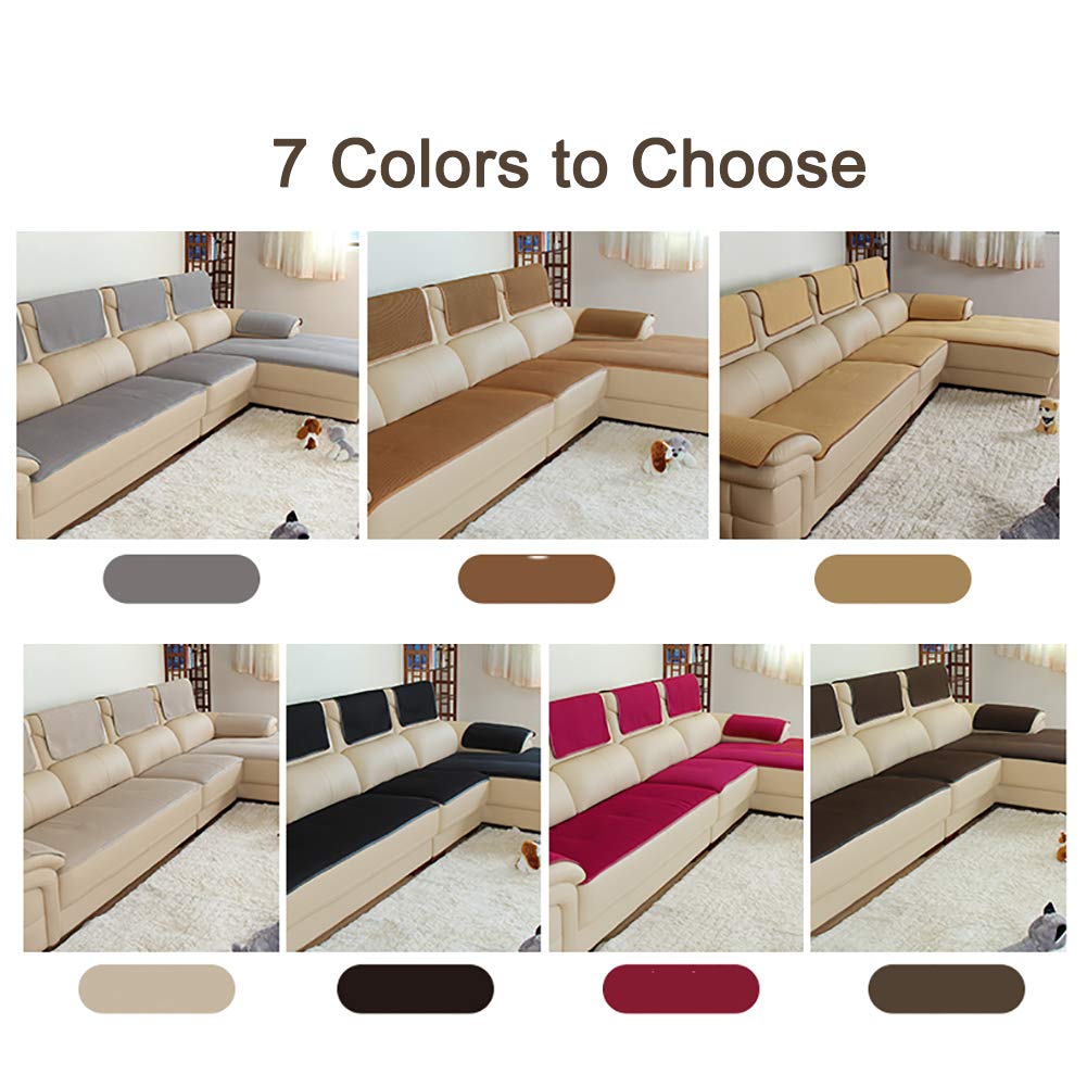Rutschfestes Sofa-/Couchschoner-Set, verschiedene Größen, Schonbezüge für Sektionalsofas, Sofa-Armlehnenschoner, Leder, Schwarz, 30 x 60 cm, 2 Stück