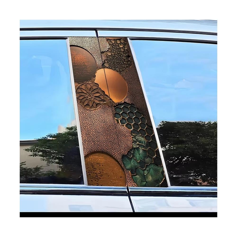 Bertdcx One Color Car Doors Pillar Decal Stickers Relief Texture Pattern Scratch Resistant Film Auto Parts