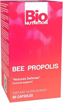Bio Nutrition Bee Propolis, Natural Defense Immune Support Supplement Capsules 1000 mg, 60 Count