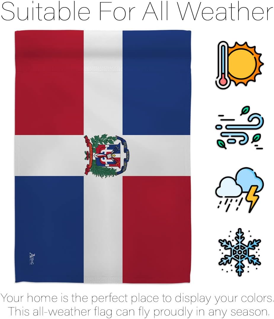 Americana Home & Garden Dominican Republic Garden Flag Regional Nation International World Country Particular Area House Decoration Banner Small Yard Gift Double-Sided, Made in USA
