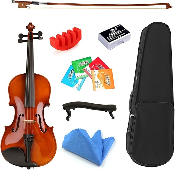 Violin 4/4 Violin with Bow String Shoulder Rest for Beginner Students Size: 3/4