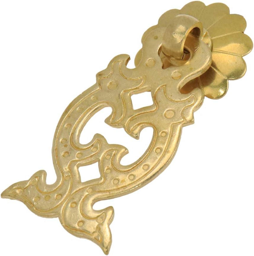 Quluxe 4 Pcs Fish Shaped Box Brass Hardware Pulls, Brass Drawer Pulls Antique Cabinet Knobs with Mounting Screws- Gold