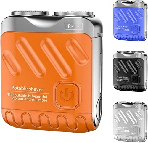 Afeitadora eléctrica portátil giratoria de doble anillo, 2025 premium de un solo botón de larga duración, mini maquinilla de afeitar eléctrica