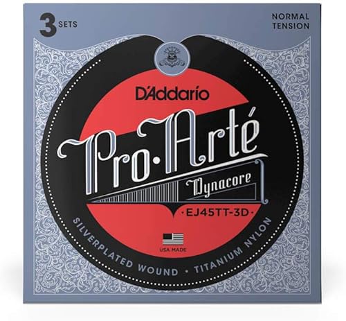 Miniatura 8 de D'Addario Pro-Arte - Cuerdas de guitarra clásica Pro-Arte - EJ46TT Dynacore - Envoltura chapada en plata, dinacore compuesto, triples de nailon de